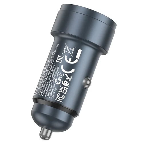 Automobilinis įkroviklis Hoco Z57A 30W USB-C/USB-A pilkas image 3