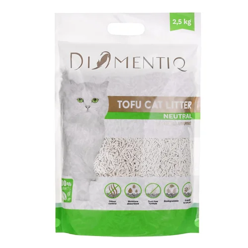 DIAMENTIQ Tofu Neutral Ultra kačių kraikas, 2,5 kg image 3