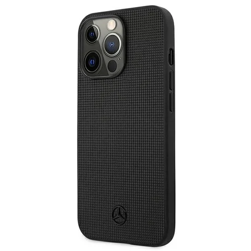 Mercedes-Benz Tinklelis natūralios odos dėklas iPhone 13 Pro / 13, juodas image 2