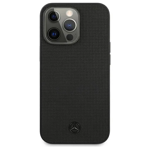 Mercedes-Benz Tinklelis natūralios odos dėklas iPhone 13 Pro / 13, juodas image 3