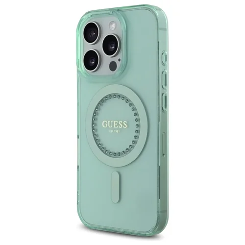 Guess IML Rhinestones MagSafe dėklas iPhone 16 Pro Max, žalias image 2