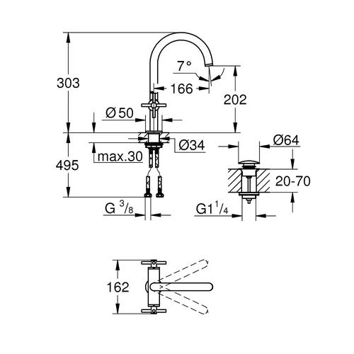 Grohe ATRIO 21019DC3 plautuvės maišytuvas Nerūdijančio plieno image 2