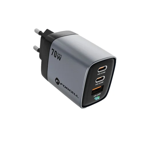 FORCELL F-ENERGY GaN III VT-37 70 W pilkas įkroviklis su LCD image 2