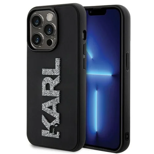 Karl Lagerfeld 3D guminio logotipo dėklas iPhone 15 Pro Max, juodas image 1