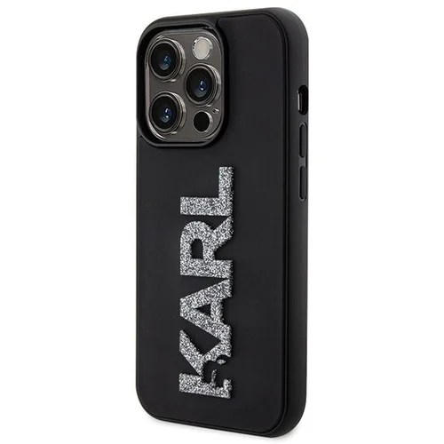 Karl Lagerfeld 3D guminio logotipo dėklas iPhone 15 Pro Max, juodas image 2
