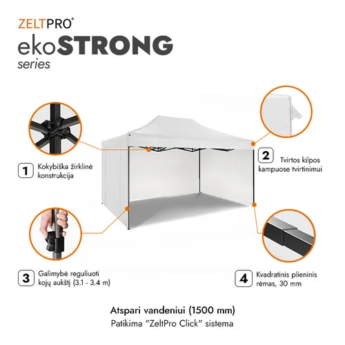 Zeltpro EKOSTRONG Prekybinė Palapinė 3x2 Balta image 2