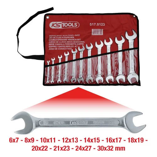 KS Tools atvirų galų raktų komplektas 11 vnt 6×7–30×32 mm image 3