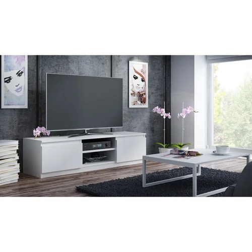 Topeshop RTV140 BIEL TV stovas, 2 lentynos image 2