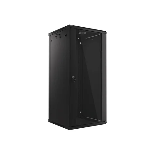 Lanberg 19″ 27U sieninė spinta 600×600 mm, juoda, stiklo durys image 1
