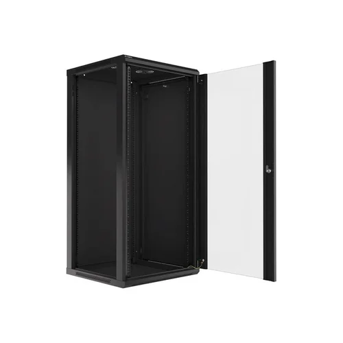 Lanberg 19″ 27U sieninė spinta 600×600 mm, juoda, stiklo durys image 2