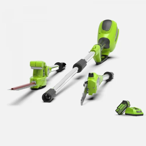 Greenworks G40PSHK2 40V Aukštapjovės ir Gyvatvorių Genėtuvo Komplektas image 1