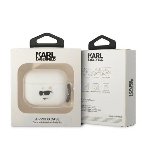 Karl Lagerfeld KLAPRUNCHH AirPods Pro dėklas, baltas silikoninis image 3