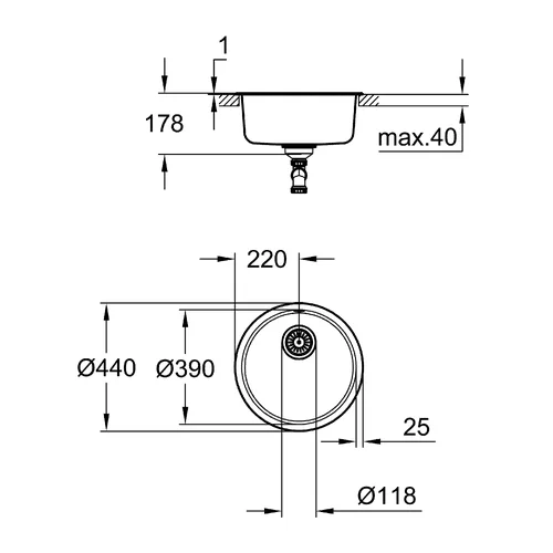 Grohe K200, 31720SD0 Nerūdijančio plieno plautuvė image 2