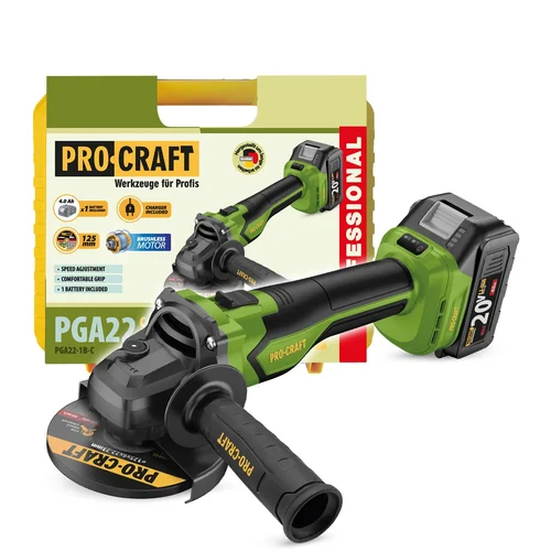 ProCraft PGA22-1B-C Akumuliatorinis kampinis šlifuoklis, 20 V, 4,0 Ah image 2
