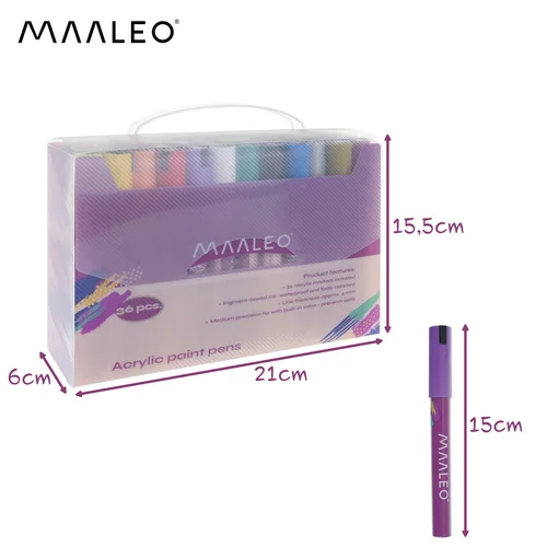 Maaleo 25813 akrilinių žymeklių rinkinys, 36 vnt. image 3