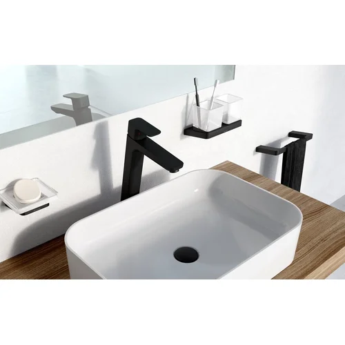 TD 220.20BL Laikiklis su dviem stiklinėmis, juodas image 3