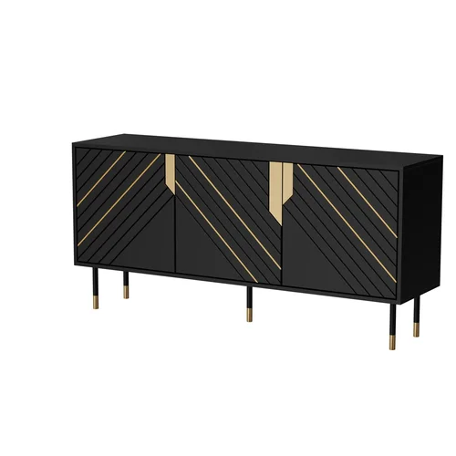 Cama 3D MOUNTAIN komoda 154 × 40 × 72 cm juoda ir auksinė image 1