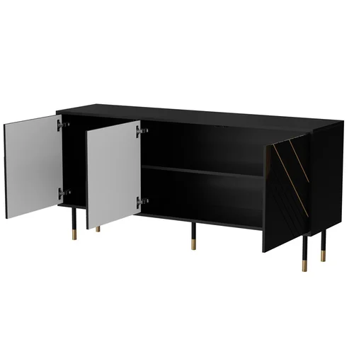 Cama 3D MOUNTAIN komoda 154 × 40 × 72 cm juoda ir auksinė image 2