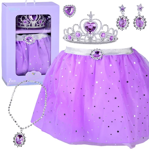 Mėnesienos princesės kostiumų rinkinys ZA6027, violetinis image 1