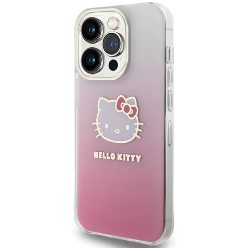Hello Kitty IML Gradient Electrop Kitty Head dėklas iPhone 15 Pro, rožinis image 2