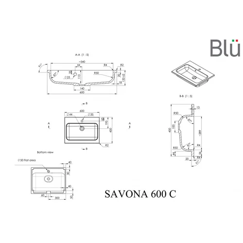 Praustuvas BLU SAVONA 50 x 36 cm image 3