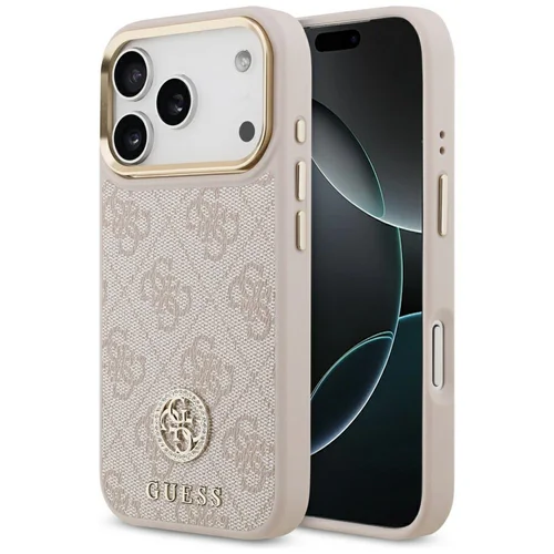 GUESS 4G Strass Logo MagSafe dėklas iPhone 17 Pro, rožinis image 1