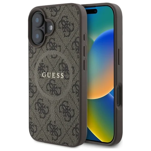 Guess 4G MagSafe dėklas iPhone 16, rudas image 1