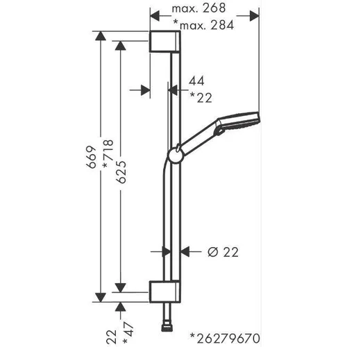 Hansgrohe Vario EcoSmart 26423670 dušo komplektas, juoda image 2