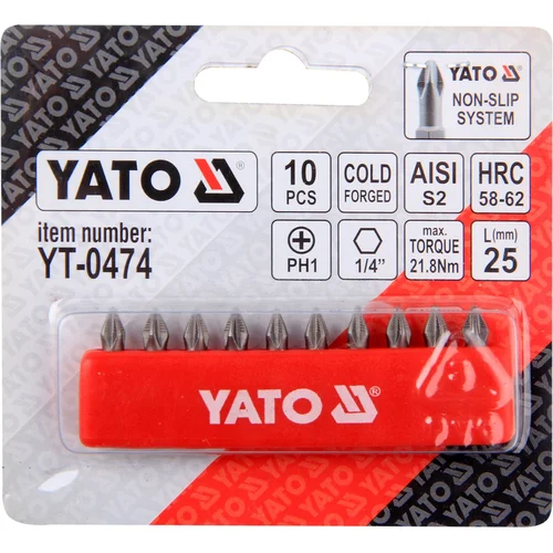 YATO YT-0474 PH1 25 mm antgaliai, 10 vnt. image 2