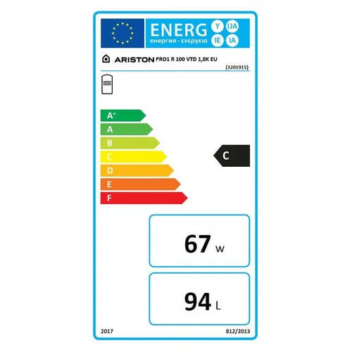 Ariston PRO1 R 100VTD 94 L 1.8 kW dešininis image 3