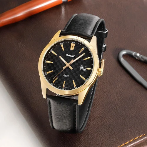 Casio MTP-VD03GL-1A vyriškas laikrodis, 42 mm, auksinis image 3