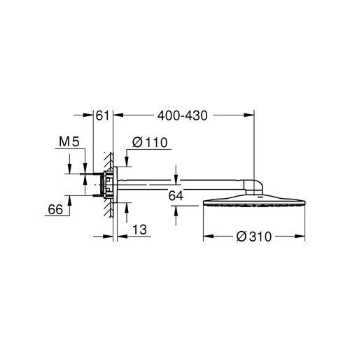 Grohe Rainshower SmartActive 310 26475GN0, šlifuotas aukso paviršius image 2