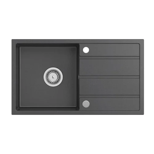 Quadron Ultra Plus SDR7744CZ_3623500_BL granito plautuvė su fiksuotu maišytuvu, juoda image 2