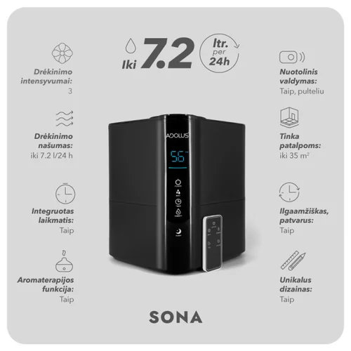 Adolus SONA ultragarsinis oro drėkintuvas 3 L image 2