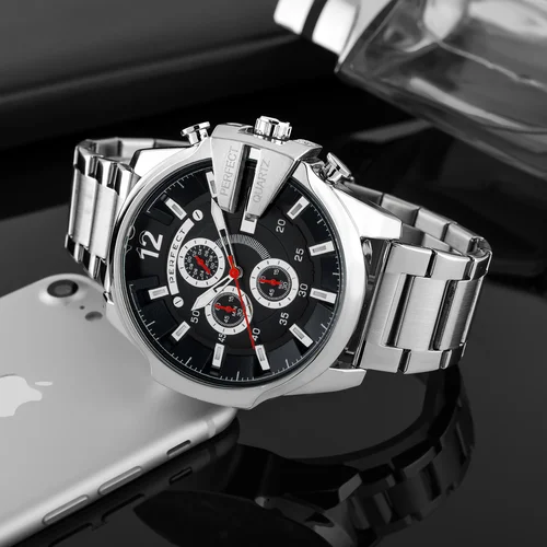 Perfect M513CH-03 vyriškas chronografas, sidabrinis image 3
