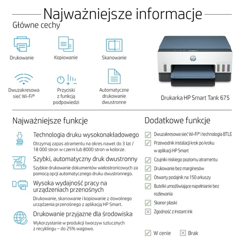 HP Smart Tank 675 A4 Wi-Fi spausdintuvas image 2