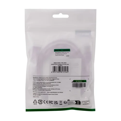 Ugreen 10316 USB-A USB 2.0 laidas, 2 m, juodas image 3