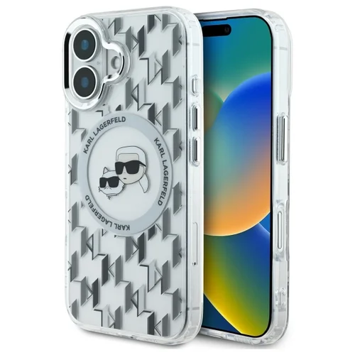 Karl Lagerfeld IML Monogram Karl & Choupette Head MagSafe dėklas iPhone 16, skaidrus image 1