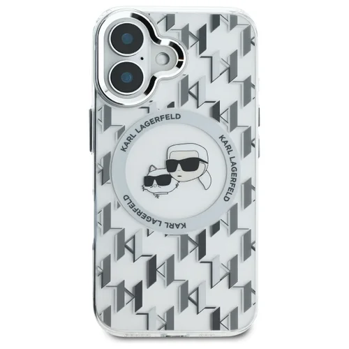 Karl Lagerfeld IML Monogram Karl & Choupette Head MagSafe dėklas iPhone 16, skaidrus image 3