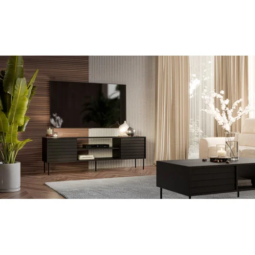 Cama EF CORTINA TV spintelė 180 × 40 × 60 cm, juoda image 3