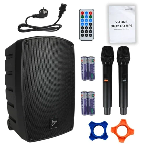 V-TONE BQ12 GO MP3 12 col. garsiakalbis su belaidžiu mikrofonu, juodas image 1