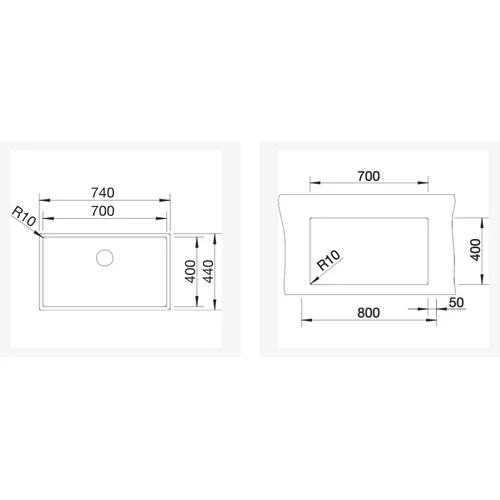 Blanco CLARON 700-U 527835 40x70 cm Dark Steel plautuvė image 3