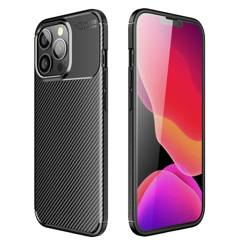 CARBON PREMIUM dėklas iPhone 13, juodas image 2