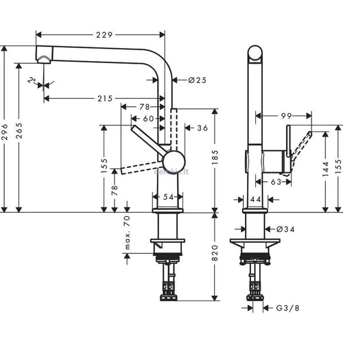 Hansgrohe Talis M54 juodas virtuvinis maišytuvas image 2