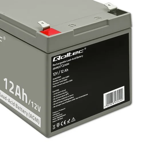 Qoltec 53049 AGM akumuliatorius 12 V 12 Ah image 3