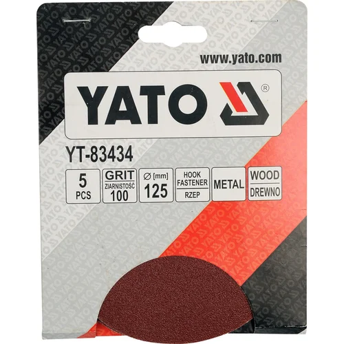 YATO YT-83434 švitrinis popierius 125 mm P100, 5 vnt. image 1