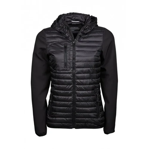 Tee Jays 9629 Moteriška Softshell striukė su gobtuvu, L, Juoda image 1