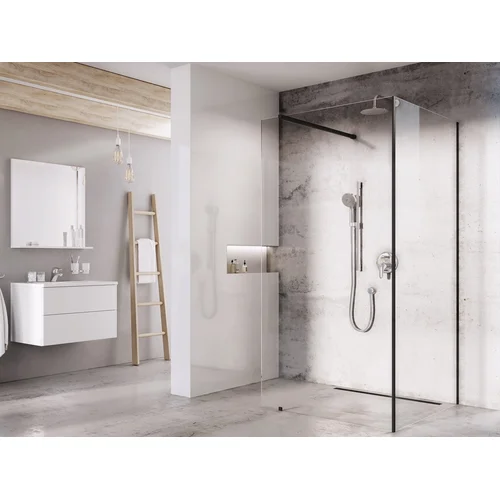 Walk-In Corner Set 120x80, juoda+stiklas Transparent image 1