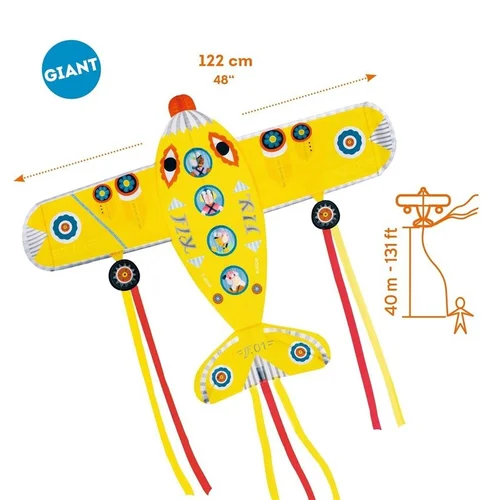 Djeco Maxi Plane aitvaras, geltonas image 3