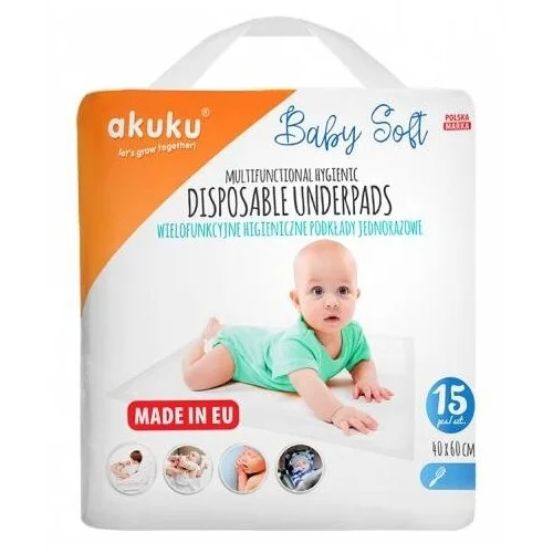AKUKU vienkartiniai higieniniai paklotai 40 × 60 cm, 15 vnt. image 1